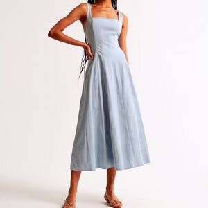 Abercrombie and fitch linen seamed midi dress